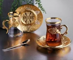 ست چای دست ساز عربی ترکی GREEK 6 TEA Cup نعلبکی (رنگی) ترکی | eBay