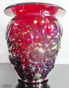 نسخه محدود Fenton Art Glass Red Carnival Alpine Thistle |  اتسی