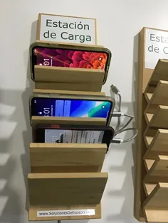 ایستگاه شارژ چوبی تلفن هوشمند - نصب روی دیوار یا میز کار
