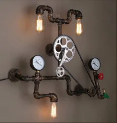 900.0US $ | چراغ لوله آب لامپ لوازم جانبی نور Vintage Industrial Lighting Loft Style Metal Edison Wall Retro Axle Gear | دیوار لامپ | چراغ لوله دیواری - AliExpress