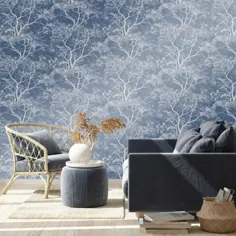 Reiki Trees Glitter Wallpaper آبی تیره