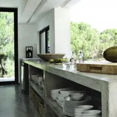 بتن-آشپزخانه-جزیره-فرانسوی-ماگ-Maison-Cote-Sud - شیر طراحی