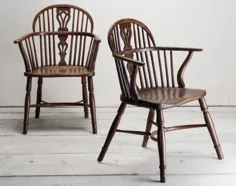 جفت صندلی های Windsor با پشتیبانی کم قرن 19
   Walpoles