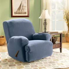 Slipcover Sure Fit Stretch Pinstripe Recliner