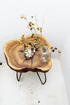 مبلمان چوبی ، میز قهوه روستیک ، میز چوبی اصلاح شده ، میز روستیک ، میز گرد کوچک ، میز چوب زیتون ، میز چوبی منبت کاری شده