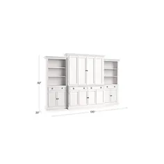 مرکز سرگرمی Cameo 4-Piece White Storage Bookcase |  جعبه و بشکه