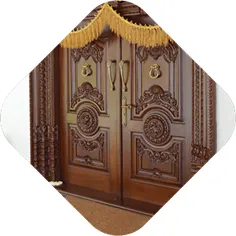 درب اصلی چوبی تراشیده شده سفارشی Bangalore، کارناتاکا |  طراحی درب