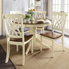 میز ناهار خوری گرد و مجموعه ای از 2 صندلی