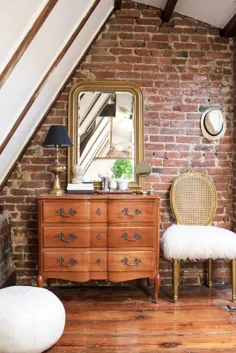 You Will Swoon Over This Small DC Rowhouse's Exposed Brick & Beams