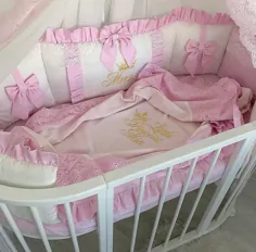 سرویس خواب تخت سفید و صورتی ست تخت نوزاد تخت نوزاد: |  اتسی