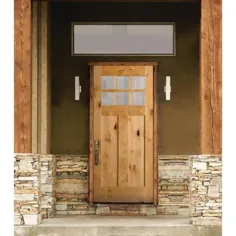 Krosswood Doors 36 in x 80 in. Craftsman 2-Panel 6-Lite Clear Low-E Knotty Alder Unfinished Wood Wood Wood Door-KA.550.30.68.134 - The Home Depot