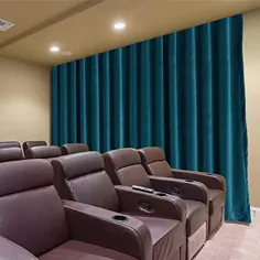 پرده های تئاتر Freeman Movie Velvet Privacy Flat Hook قلاب با پوشش خاموش اتاق تئاتر ، اتاق فیلم ، صحنه ، ویلا ، 100 وات x 96 لیتر اینچ ، آبی نیمه شب ، 1 صفحه