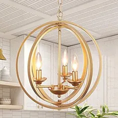 لوستر طلای گل ، Palacelantern Globe 3 وسایل روشنایی برای اتاق ناهار خوری آشپزخانه اتاق خواب ، حمام و ورودی