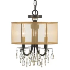 Crystorama Hampton 3-Light English Bronze Modern / Contrast Crystal لوستر Lowes.com