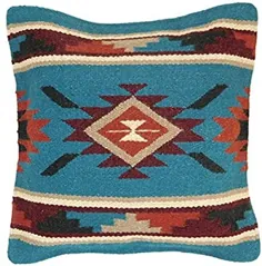 El Paso Designs Throw Pillow Cover 18 X 18- پشم دستبافت در سبک های جنوب غربی ، مکزیکی و بومی آمریکا- کیف دستی بالش تزئینی دست ساخته شده در پشم.  (قهوه)