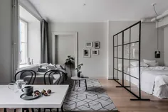 apartment آپارتمان استودیویی مونوکروم در سوئد (49 متر مربع) ◾ عکس ◾ ایده ها ◾ طراحی