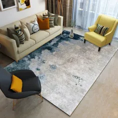 فرش منحصر به فرد خاکستری فرش ساده فرش پلی استر فرش منطقه ای قابل شستشو برای اتاق خواب - فرش منطقه ای خاکستری 6'7 "x 9'11"