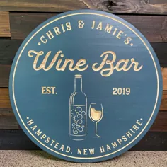 علامت Wine Bar Wine Bar علامت شخصی سازی Wine Sign Sign |  اتسی
