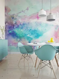 Cool Tones Watercolor Wall Mural 522 |  اتسی