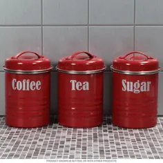 ست قوطی آشپزخانه قند قهوه چای Red_D