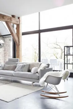 صندلی گهواره ای White Eames اتاق نشیمن الهام گرفته است