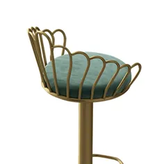 چهارپایه میله ای با ارتفاع 31.5 "میله میله ای با تکیه گاه پشتی مخمل پشتی 2 تایی در رنگ طلایی