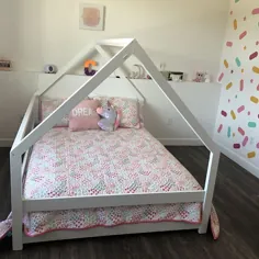 طرح تختخواب خانه مونته سوری قاب کامل تختخواب کودک نوپا |  اتسی