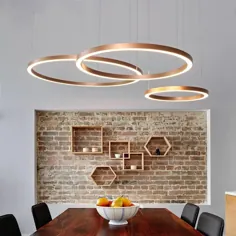3 حلقه چراغ آویز LED مدرن چراغ آویز برای اتاق ناهار خوری لامپ آویز اتاق خواب سرسرا 90-265V