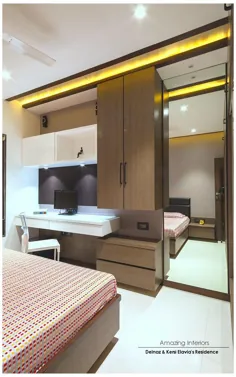طراحی کمد اتاق خواب مدرن با آینه