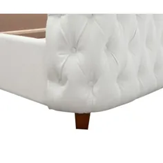 Jennifer Taylor Antique White King Brooklyn Tufted Headboard Bed-2559-879-4 - انبار خانه