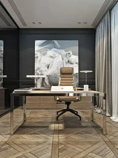 اتاق کار خود را طراحی کنید - میز بژ با پایه های فلزی و صندلی اداری ارگونومیک