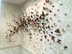 3d butterfly wall art 192PCS Metallic shimmer Shaded Effect |  اتسی