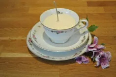 وان موی سویای معطر با لیوان چای دست ساز در فنجان چای پرنعمت با |  اتسی