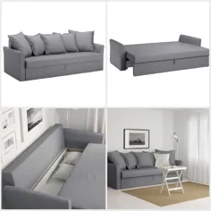 مبل تختخواب شو سه نفره Ikea Holmsund ، خاکستری متوسط ​​Nordvalla