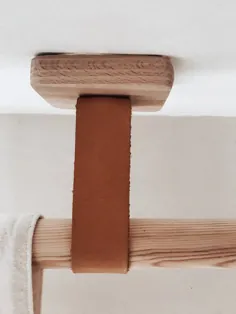 میله های پرده چوبی DIY / میله با بندهای چرمی - سبک فشار دهید