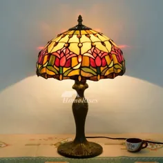 لامپ سبک تیفانی لامپ آلیاژ شیشه ای رنگی Dragonfly Rustic