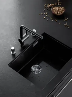طراحی داخلی اسکاندیناوی مدرن حوضه طراحی آشپزخانه سیاه