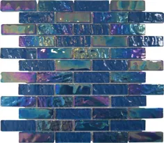 کاشی شیشه ای رنگین کمانی SoCal Turquoise 1x3