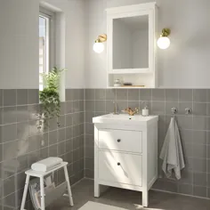 HEMNES / ODENSVIK مبلمان حمام ، مجموعه 4 عدد - شیر آب سفید / Runskär - IKEA