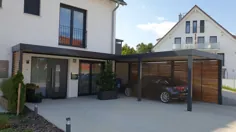 Einzel-Carport aus Stahl mit Hauseingangsüberdachung - اخبار BRANDL
