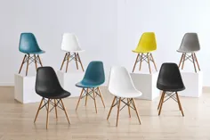 مجموعه صندلی مت بلت از 2 صندلی Eames Premium DSW Replica (پایه های راش صندلی سفید) |  صندلی ها |