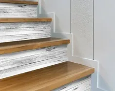 برچسب های Stair Riser - کاغذ دیواری کاشی برآمدگی Stair Riser - بسته کرونا 6 عددی در کافه - نوارهای Deco Stair Riser - Peel & Stick - 48 "طول
