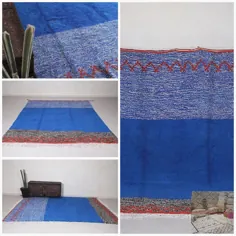 فرش مراکشی آبی 8.2 FT X 9.6 FT فرش بزرگ بربری |  اتسی