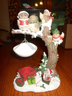 TALL Yankee Candle Owl Christmas Owls جادوها Candy Cane Tart Warmer Burner |  eBay