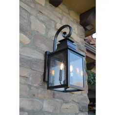Morgan 2-Light Imperial Black Outdoor Wall Lantern Sconce-EL2283IB - انبار خانه