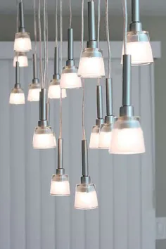 لوستر آویز کوچک ساخته شده از لامپهای IKEA