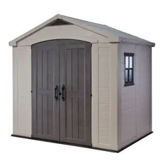 Keter Factor 8 'x 6' Resin Shed Shed، All-Weather Plastical Outdoor، Beige / Taupe - Walmart.com