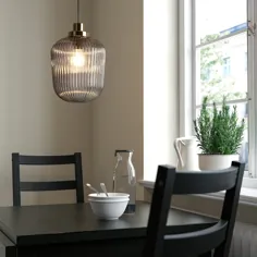 چراغ آویز SOLKLINT ، برنج / شیشه خاکستری شفاف ، 9 اینچی - IKEA