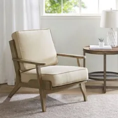 صندلی اتاق نشیمن پارچه ای چوبی و طبیعی