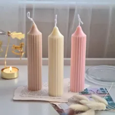 شمع مداد - شمع موم سویا معطر ، دکوراسیون اتاق ، شمع پاستل ، هدیه شمع لوکس ، قوطی زیبایی